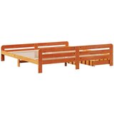  Posteljni okvir brez vzmetnice vošč. rjav 180x200 cm borovina, (21527736) | Shoptok.si
