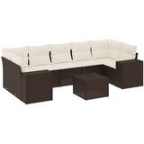 vidaXL 8-dijelni set vrtnih sofa s jastucima smeđi od poliratana | shoptok.hr