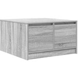 vidaXL Kavna mizica s predali siva sonoma 70,5x70x40 cm | Shoptok.si