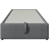 Lumor Postelja s predalom oblazinjena 90x200 cm - Tkanina iz lana - Z USB priključki in lesenimi letvicami - Siva, (22155990) | Shoptok.si