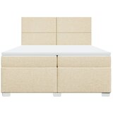 Krevet s oprugama i madracem krem 200 x 200 cm od tkanine | shoptok.hr
