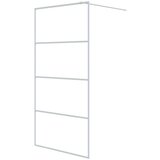 Pregrada za tuš bijela 100 x 195 cm s prozirnim staklom ESG | shoptok.hr