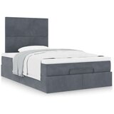 vidaXL Otomanski posteljni okvir z vzmetnicami siv 120x200cm žamet | Shoptok.si