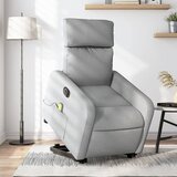 vidaXL Električni masažni naslonjač na podizanje tkanina svjetlosivi | shoptok.hr