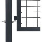 vidaXL Vrtna vrata s stebrički jeklo 350x120 cm antracitna | Shoptok.si