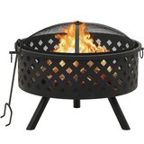 vidaXL Posuda za vatru sa žaračem 68 cm XXL čelična | shoptok.hr
