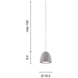  Ondaluce - Visilica na kablu CONCRETE 1xGU10/7,5W/230V prečnik 10,5 cm beton/siva | Eponuda.com