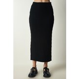  Women's Black Ribbed Crop Knitwear Sweater Skirt Suit | Shoptok.si