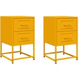  Noćni ormarići 2 kom boja senfa 36 x 39 x 60,5 cm čelični | shoptok.hr