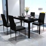  5-dijelni blagovaonski set sa stolom crni | shoptok.hr