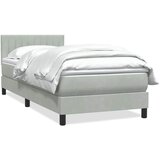 vidaXL Box Spring krevet s madracem svijetlo sivi 90x210 cm baršun Cijene