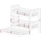 Molarem Home Drveni dječji krevet na kat Oliwia s tri kreveta - grafit - 200x90 cm - Bez madraca | shoptok.hr