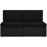  Modularni dvosjed od poliratana crni | shoptok.hr