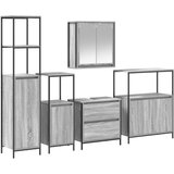 vidaXL Set kupaonskog namještaja od 5 komada - sivi sonoma, drvo | shoptok.hr