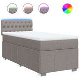 vidaXL Box spring postelja z vzmetnico taupe 90x200 cm blago | Shoptok.si