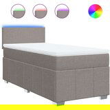 vidaXL Box spring postelja z vzmetnico taupe 90x200 cm blago | Shoptok.si