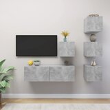  5-dijelni set TV ormarića siva boja betona konstruirano drvo | shoptok.hr