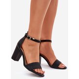 EVENTO Women's Heeled Sandals with Woven Strap Black Asdine | Shoptok.si