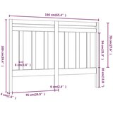  Uzglavlje za krevet crno 166 x 4 x 100 cm od masivne borovine | shoptok.hr