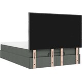 vidaXL Otomanski posteljni okvir z vzmetnico siv 140x190 cm blago | Shoptok.si