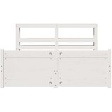  Posteljni okvir z vzglavjem bel 150x200 cm trdna borovina, (21303582) | Shoptok.si