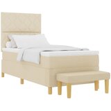  Krevet s opruga kutije s jastukom Krema 190 x 90 cm tkanina | shoptok.hr