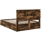  Krevetna konstrukcija s ladicama Dimljeni hrast 150 x 200 cm | shoptok.hr