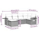  6-dijelni set vrtnih sofa od poliratana s jastucima smeđi | shoptok.hr
