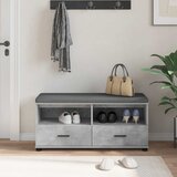  Klupa za hodnik s jastukom Betonsko Siva 100 x 38 x 46 cm | shoptok.hr