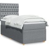 vidaXL Box spring postelja z vzmetnico svetlo siva 80x200 cm blago | Shoptok.si