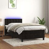  Box spring s madracem LED crni 90x190 cm baršun Cijene