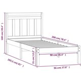  Posteljni okvir bel iz borovine 90x200 cm, (20643321) | Shoptok.si