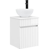 vidaXL Visoka umivalnik s police Bela visok sijaj 39 x 35 x 63 cm, (5000246087) | Shoptok.si