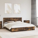  Krevet s od storage s uzglavljem Dimljeni hrast 180 x 200 cm | shoptok.hr