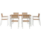 Vanjski set za objedovanje 7 pcs Smeđa Čvrsto teak drvo | shoptok.hr