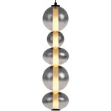 QAZQA Art Deco viseča svetilka črna z dimljenim in prozornim steklom 5-luči vklj. LED - Lizzy | Shoptok.si