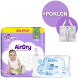 Violeta DC Giga Air Dry Pelene za bebe, 5, Junior, 94 komada + Water Care Vlažne maramice, 56 komada + POKLON Ceger