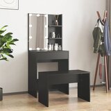 The Living Store Komplet toaletne mizice z LED lučkami črn inženirski les - Komplet LED Toaletnih Mizic, (21671074) | Shoptok.si