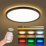  Brilagi - LED RGB prigušiva svetiljka ULTRA SLIM LED/18W/230V prečnik 30 cm crna + daljinski upravljač | Eponuda.com