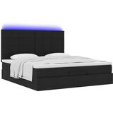  Otomanski krevet s madracem i LED crni 180x200cm od tkanine | Eponuda.ba
