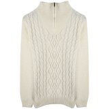 Trendyol Ecru Regular Half Turtleneck Hair Knit Sweater Cene