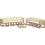  Set vanjskih sofa s jastukom 9 pcs Prirodna i krem | shoptok.hr