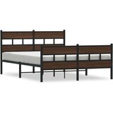 vidaXL Posteljni okvir brez vzmetnice z vzglavjem/vznožjem 140x190 cm | Shoptok.si