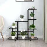  Stalak za cvijeće s kotačima 94 5 x 25 x 92 5 cm crni metalni | shoptok.hr