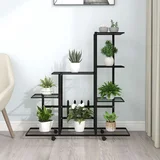 Stojalo za rože s kolesi 94,5x25x92,5 cm črno kovinsko, (20579845)