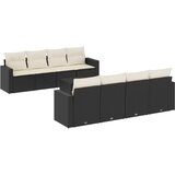  9-dijelni set vrtnih sofa s jastucima crni od poliratana | shoptok.hr