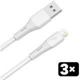 Avax Kabl CB4306 3X / USB-A to Lightning / 12W / 1.5 m / White Cene