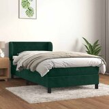 Box spring krevet s madracem tamnozeleni 90x190 cm baršunasti | shoptok.hr