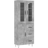 vidaXL Visoka komoda siva betona 69 5x34x180 cm od konstruiranog drva | shoptok.hr