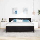  LED Box Spring Krevet s uzglavljem Crna 180 x 200 cm Baršun | shoptok.hr